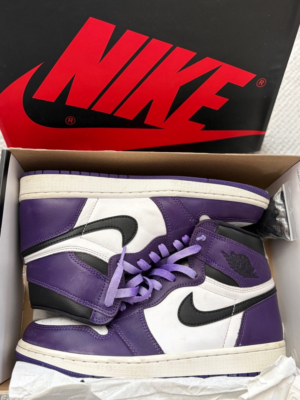 Nike Air Jordan 1 Retro High OG Court Purple White | Unisex | Size 8.5 M/10 W